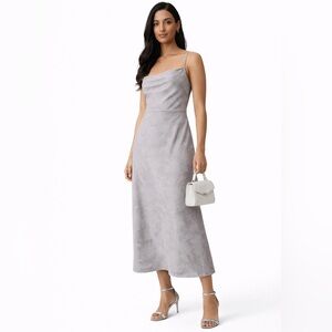 BHLDN Hutch Taye Midi Dress dove Gray Floral Slip Dress Size 4